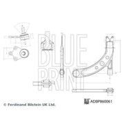 Blue Print Control/Trailing Arm Front Left fits Kia Rio III 2011-2017