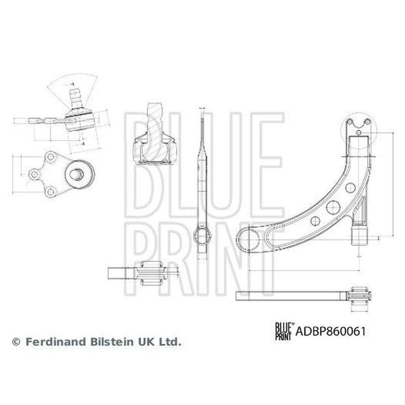 Blue Print 2 x L+R Front Control/Trailing Arms fits Kia Rio III 2011-2017