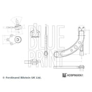 Blue Print Control/Trailing Arm Front Left ADBP860061
