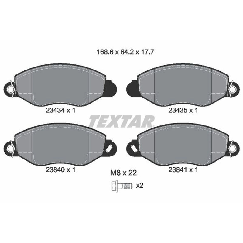 Textar Front Brake Pad Set 2343401