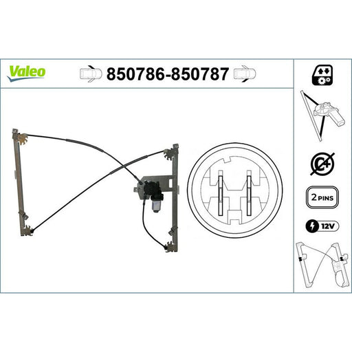 Valeo Electric Window Regulator Lifter Right Front 850787
