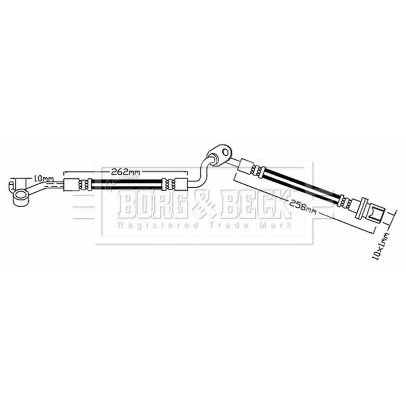 Borg & Beck Brake Hydraulic Hose Line Front Right BBH7485