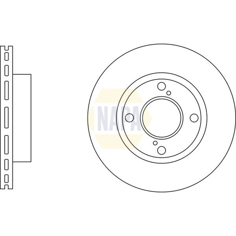 NAPA 2 x Vented Brake Discs fits Suzuki Celerio 2014 on 1.0