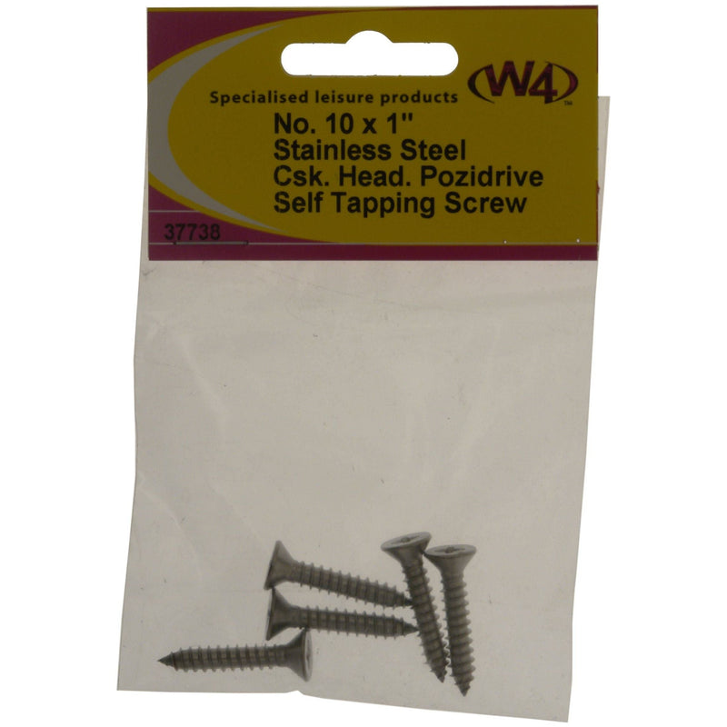 MDS1203 W4 No 10 x 1 Stainless Steel Self Tapping Counter Sunk Screw 5 pack 37738 W4 - Dynamic Drive