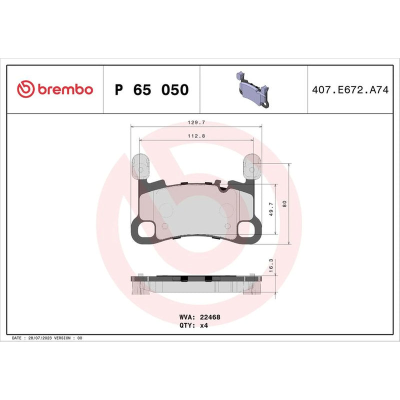 Brembo Front & Rear Pads fits Porsche Cayenne 2017-2024 3.0 4.0