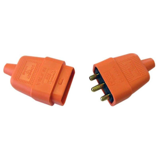 Dencon 3 Pin Rubber Connector Plug 10A Orange Dencon - NN4 Online