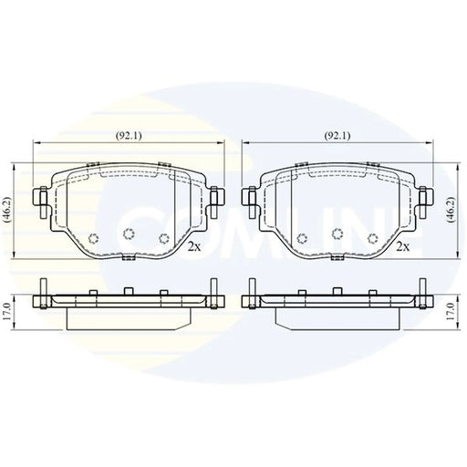 Comline 4 x Rear Brake Pad Set fits Citroën C4 X 2022 on 1.2 1.5