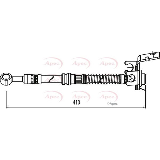 Apec Brake Hydraulic Hose Line Rear Left fits Hyundai I10 I 2007-2013 1.1 1.2