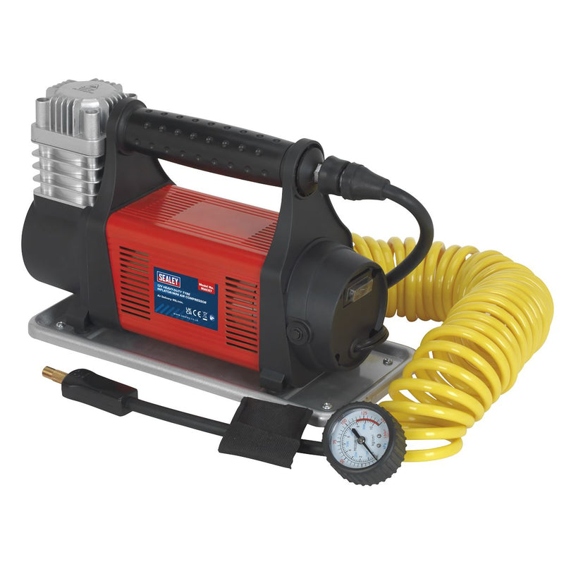 Sealey Tyre Inflator/Mini Air Compressor 12V Heavy-Duty MAC07 Sealey - Dynamic Drive