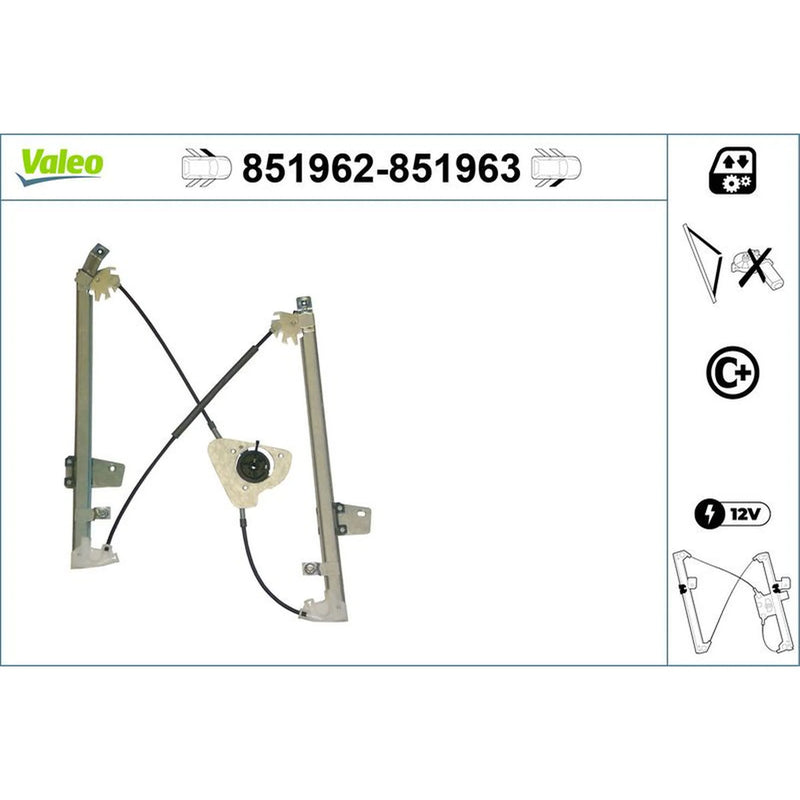 Valeo Electric Window Regulator Lifter Left Front 851962