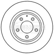 Borg & Beck 2 x Vented Brake Discs fits Mazda RX-8 2003-2012 1.3