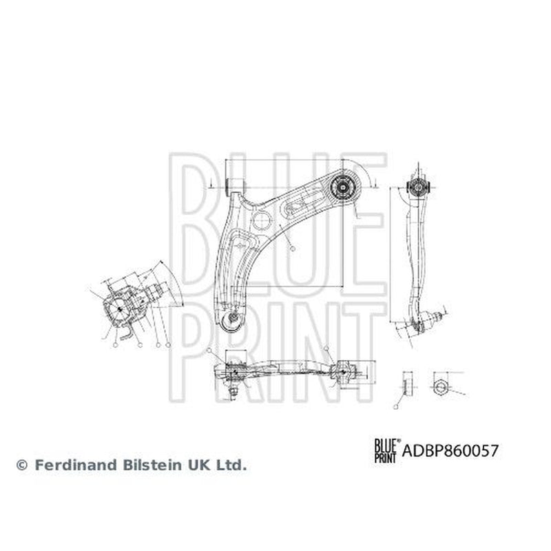 Blue Print Control/Trailing Arm Front Left fits Hyundai I20 Active 2015-2018