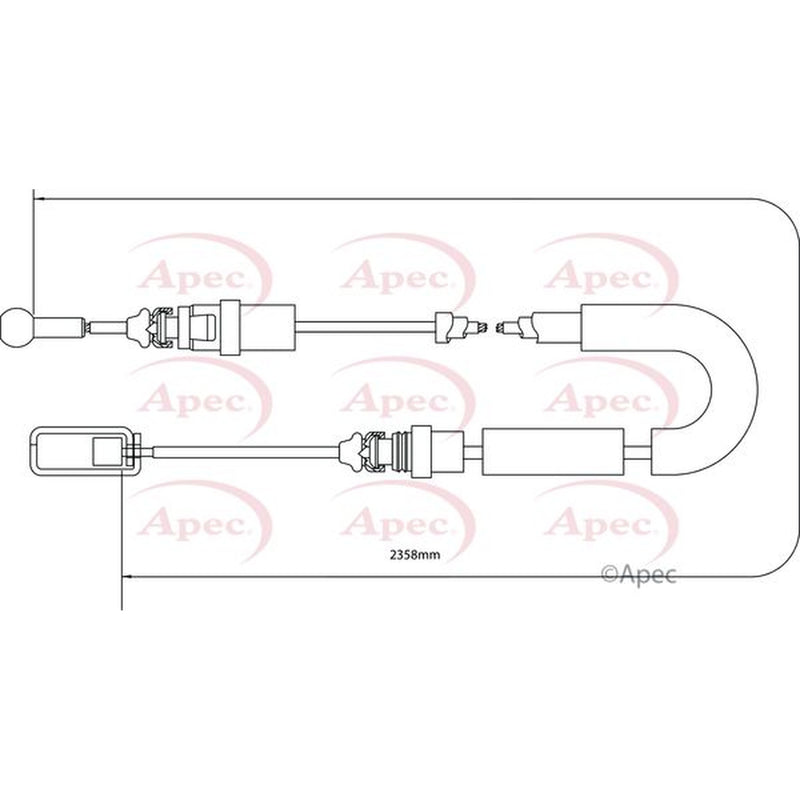 Apec Handbrake Cable Left Rear fits Citroën C8 2002 on 2.0 2.2