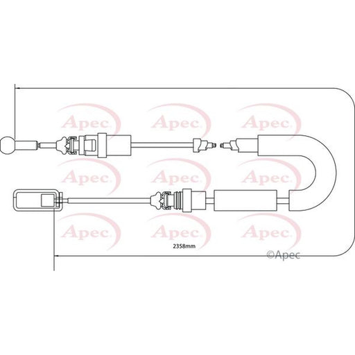 Apec Handbrake Cable Left Rear fits Citroën C8 2002 on 2.0 2.2