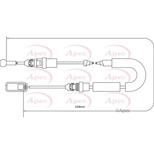 Apec Handbrake Cable Right Rear CAB1053