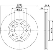DON Front Brake Discs & Pads fits Alfa Romeo Giulietta 2010-2020 1.4 1.6