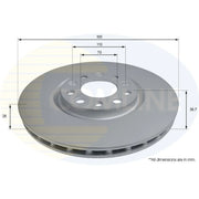 Comline 2 x Vented Front Brake Discs ADC2842V-x2
