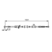 Bosch Handbrake Cable Right Rear fits Mitsubishi Space Star 1998-2004
