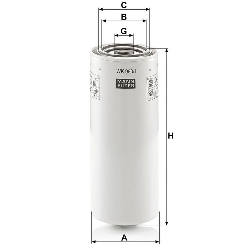 MANN-FILTER Fuel Filter Element fits Foden Trucks Alpha 1998-2007