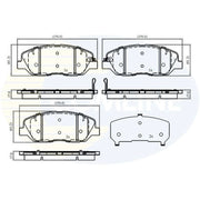 Comline 4 x Front Brake Pad Set fits Hyundai Santa Fé II 2006-2012 2.2 2.7