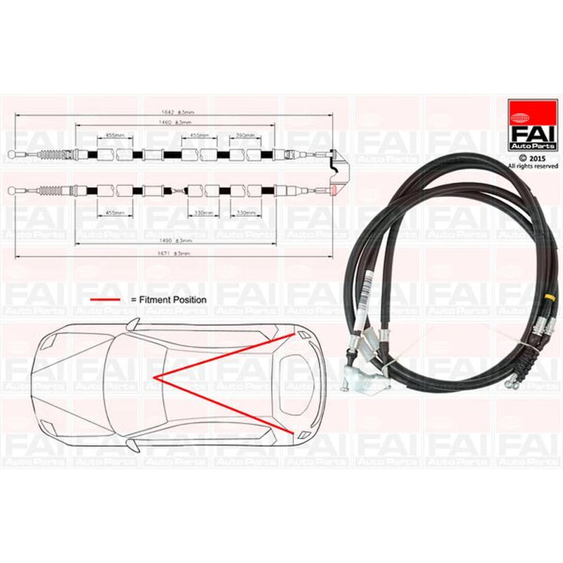 FAI Handbrake Cable Left Rear fits Opel Astra H 2004-2010