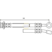 NAPA Brake Hydraulic Hose Line Front R fits Suzuki Jimny Closed Off-Road Vehicle
