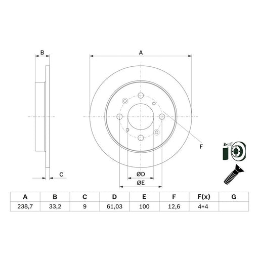 Bosch 2 x Solid Brake Discs