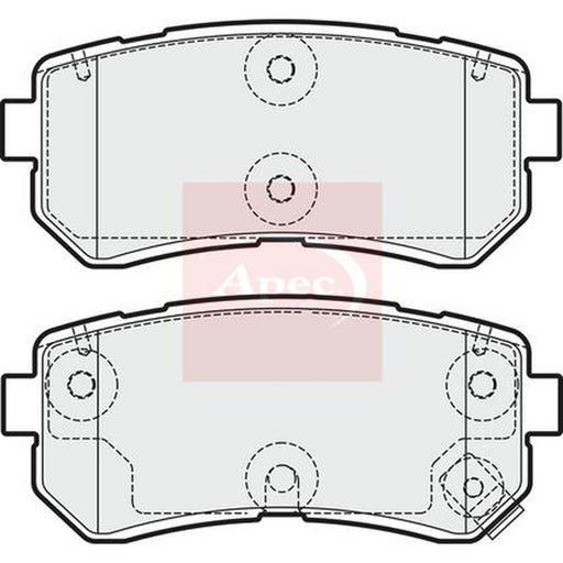 Apec Rear Brake Pad Set fits Hyundai Sonata VI 2011-2014 2.0