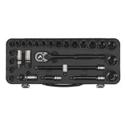 Sealey Socket Set 28pc 1/2"Sq Dr 6pt WallDrive Metric Black Series AK7972 Sealey  - Dynamic Drive
