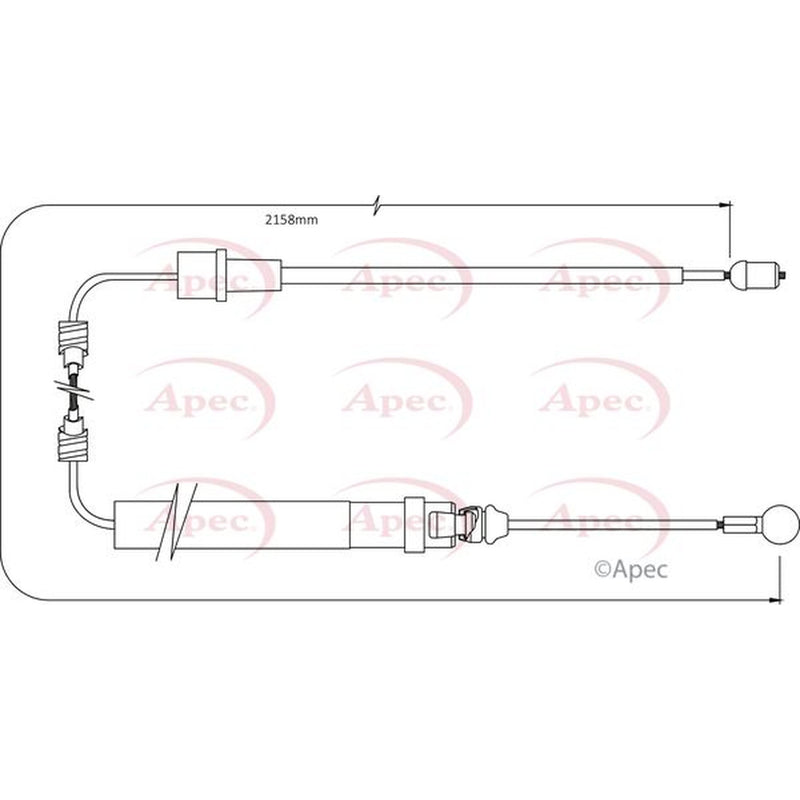 Apec Handbrake Cable Left Rear fits Peugeot 407 2004-2011