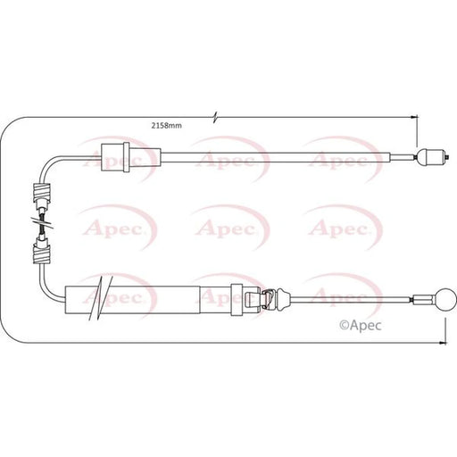 Apec Handbrake Cable Right Rear CAB1352