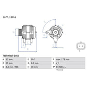 Bosch Car Alternator 12V 0 986 045 241