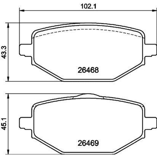 DON Rear Brake Pad Set fits Mitsubishi Asx 2023 on 1.6