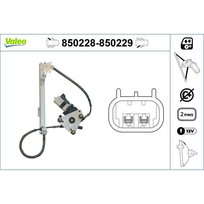 Valeo Electric Window Regulator Lifter Left Rear 850228