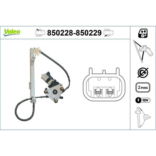 Valeo Electric Window Regulator Lifter Left Rear 850228