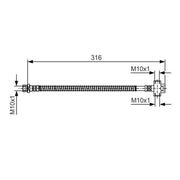 Bosch Brake Hydraulic Hose Line inner fits Hyundai Terracan 2001-2006