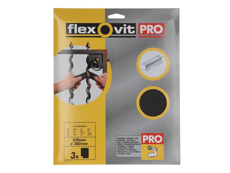 Flexovit Emery Cloth Sanding Sheets 230 x 280mm Fine 120G (3) Flexovit - NN4 Online