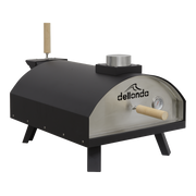 Dellonda Portable Wood-Fired 14" Pizza Oven and Smoking Oven Black/Stainless Steel Dellonda  - Dynamic Drive