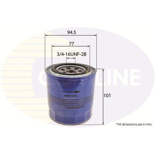 Comline Engine Oil Filter fits Ldv Cub 1998-2001 2.3