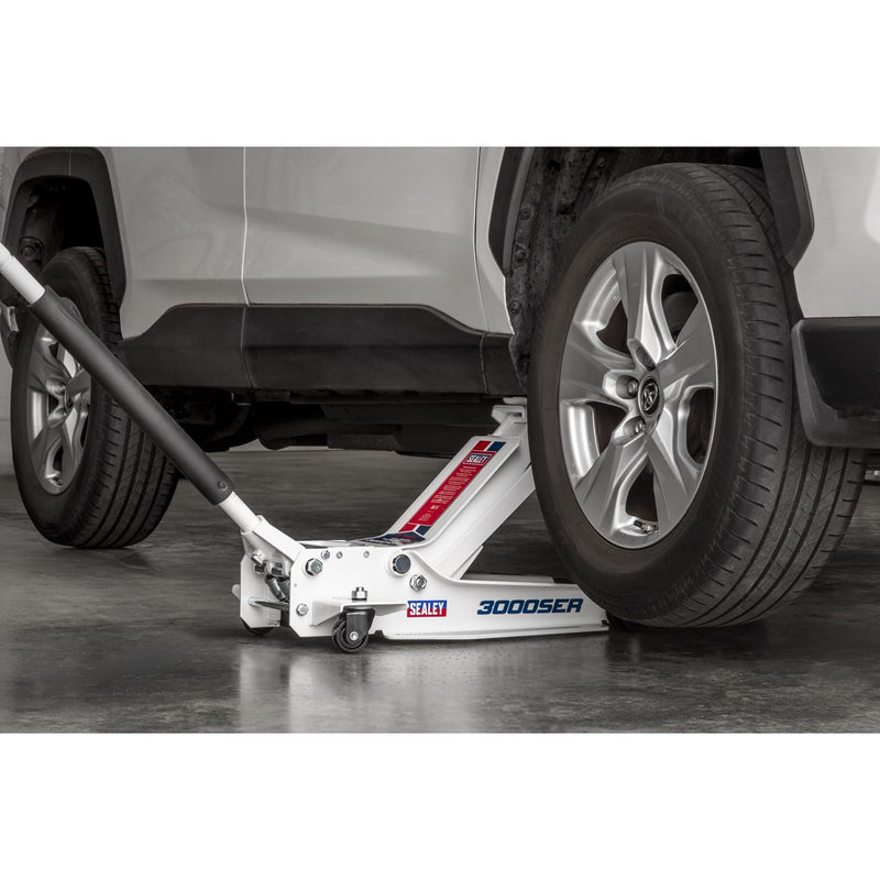 Sealey Low Profile Long Reach Trolley Jack with Rocket Lift 3 Tonne 3000SER Sealey - Dynamic Drive