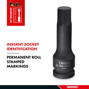 Teng Tools 1/2" Hex Impact Socket DIN AF 3/8" Teng Tools - Dynamic Drive