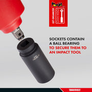 Teng Tools 1/2" Deep Impact Socket ANSI Metric 13mm Teng Tools - Dynamic Drive