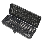 Sealey Socket Set 32pc 1/4"Sq Drive 6pt WallDrive Metric Black Series AK7970 Sealey - Dynamic Drive