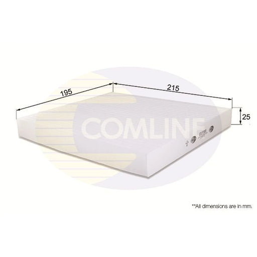 Comline Cabin Air Filter (Pollen Filter) fits Mazda 2 2003-2007 1.2 1.3 1.4 1.6