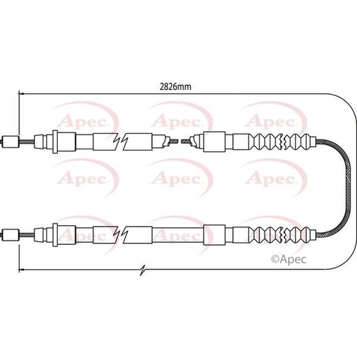 Apec Handbrake Cable Right Rear CAB1069