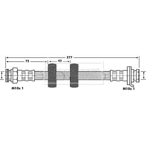 Borg & Beck Brake Hydraulic Hose Line Front Right BBH6888
