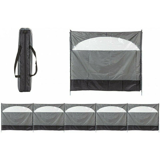 5 Panel Wind Break Screen Windbreaker 8.35m x 150cm Grey Summit - Dynamic Drive