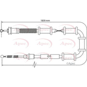 Apec Handbrake Cable Right Rear CAB1103