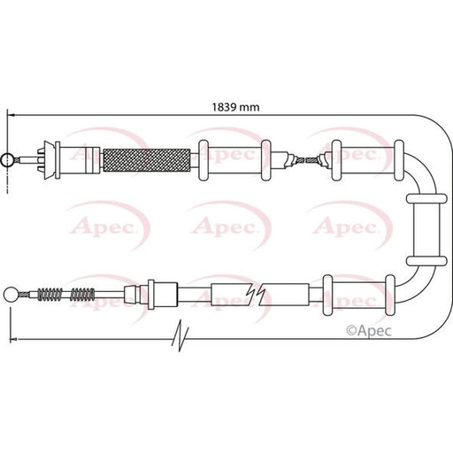 Apec Handbrake Cable Right Rear CAB1103
