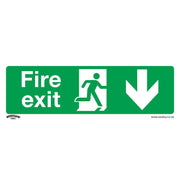 Sealey Safe Conditions Safety Sign Fire Exit (Down) Self-Adhesive Vinyl Sealey - Dynamic Drive